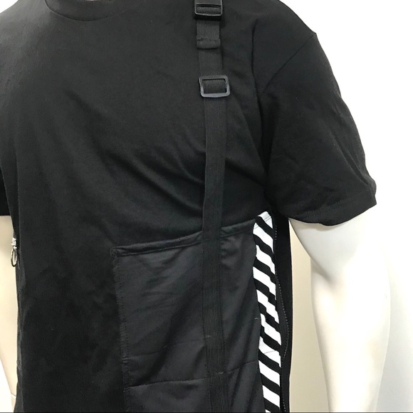 New Cargo T-Shirt Hazard Racing Striped Techwear - Picture 4 of 6